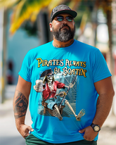 Always Be Boatin Men's Plus Size Printed Short Sleeve T-Shirt
